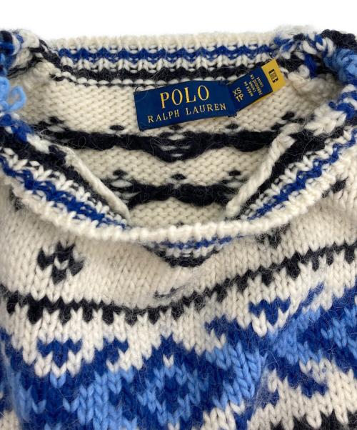 POLO RALPH LAUREN（ポロ・ラルフローレン）POLO RALPH LAUREN (ポロ・ラルフローレン) アルパカ混ノルディック柄ニット ホワイト×ブルー×ブラック サイズ:XSの古着・服飾アイテム