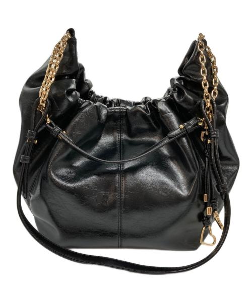 CHARLES & KEITH（チャールズアンドキース）CHARLES & KEITH (チャールズアンドキース) Ciara シアラ ルーシュドホーボーバッグ ブラックの古着・服飾アイテム