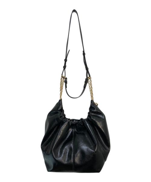 CHARLES & KEITH（チャールズアンドキース）CHARLES & KEITH (チャールズアンドキース) Ciara シアラ ルーシュドホーボーバッグ ブラックの古着・服飾アイテム