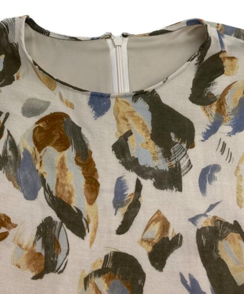 BALLSEY（ボールジィ）BALLSEY (ボールジィ) ドロップシェルプリント ティアードワンピース ベージュ サイズ:SIZE 36の古着・服飾アイテム
