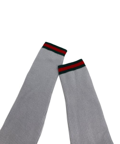 GUCCI（グッチ）GUCCI (グッチ) シェリーライン シルクカシミヤニットポロシャツ グレー サイズ:Sの古着・服飾アイテム