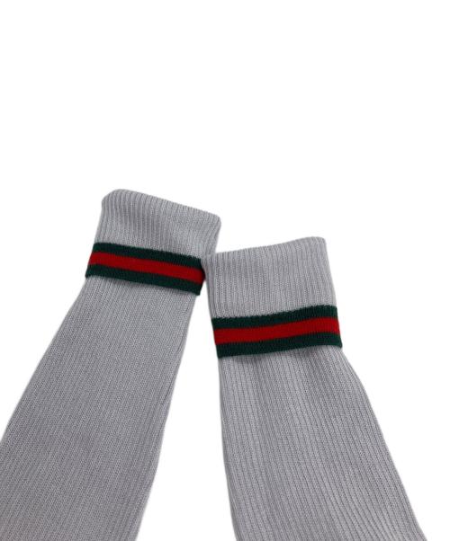 GUCCI（グッチ）GUCCI (グッチ) シェリーライン シルクカシミヤニットポロシャツ グレー サイズ:Sの古着・服飾アイテム