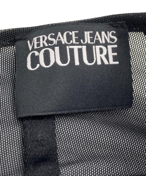 VERSACE JEANS COUTURE（ヴェルサーチ ジーンズクチュール）VERSACE JEANS COUTURE (ヴェルサーチ ジーンズクチュール) メッシュ切替ダブルバックルスカート ブラック サイズ:27の古着・服飾アイテム