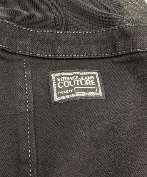 VERSACE JEANS COUTURE（ヴェルサーチ ジーンズクチュール）VERSACE JEANS COUTURE (ヴェルサーチ ジーンズクチュール) メッシュ切替ダブルバックルスカート ブラック サイズ:27の古着・服飾アイテム
