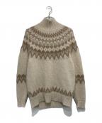 BATONERバトナ―）の古着「MOHAIR NORDIC TURTLE NECK」｜ベージュ×ブラウン