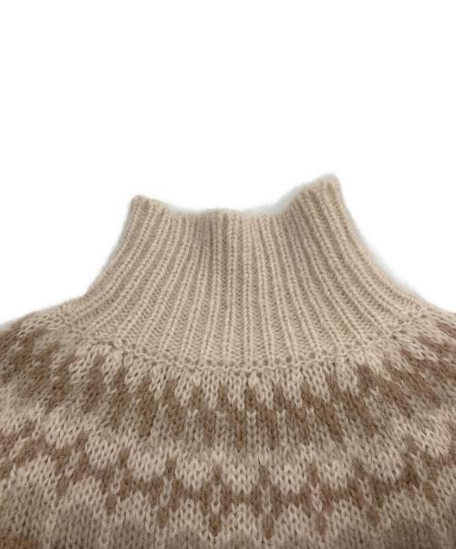 BATONER（バトナ―）BATONER (バトナ―) MOHAIR NORDIC TURTLE NECK ベージュ×ブラウン サイズ:2の古着・服飾アイテム