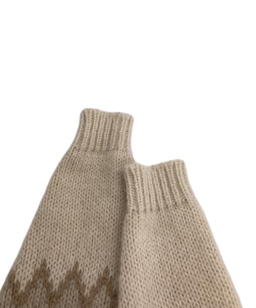 BATONER（バトナ―）BATONER (バトナ―) MOHAIR NORDIC TURTLE NECK ベージュ×ブラウン サイズ:2の古着・服飾アイテム