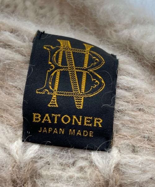 BATONER（バトナ―）BATONER (バトナ―) MOHAIR NORDIC TURTLE NECK ベージュ×ブラウン サイズ:2の古着・服飾アイテム