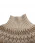 中古・古着 BATONER (バトナ―) MOHAIR NORDIC TURTLE NECK ベージュ×ブラウン サイズ:2：14000円