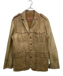 wilsons leather（ウィルソンズレザー）の古着「レザーミリタリージャケット」｜ブラウン×ベージュ