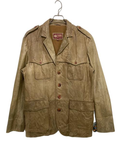 wilsons leather（ウィルソンズレザー）wilsons leather (ウィルソンズレザー) レザーミリタリージャケット ブラウン×ベージュ サイズ:Mの古着・服飾アイテム
