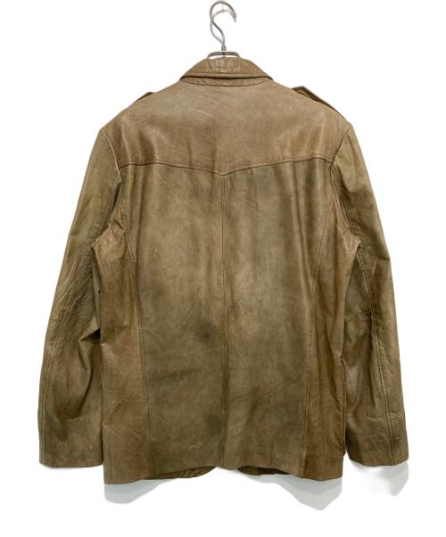 wilsons leather（ウィルソンズレザー）wilsons leather (ウィルソンズレザー) レザーミリタリージャケット ブラウン×ベージュ サイズ:Mの古着・服飾アイテム