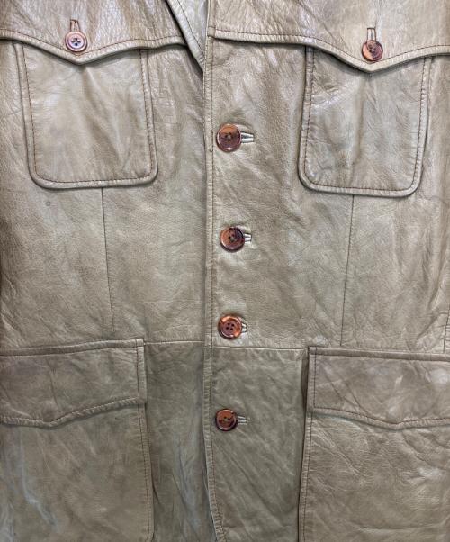 wilsons leather（ウィルソンズレザー）wilsons leather (ウィルソンズレザー) レザーミリタリージャケット ブラウン×ベージュ サイズ:Mの古着・服飾アイテム