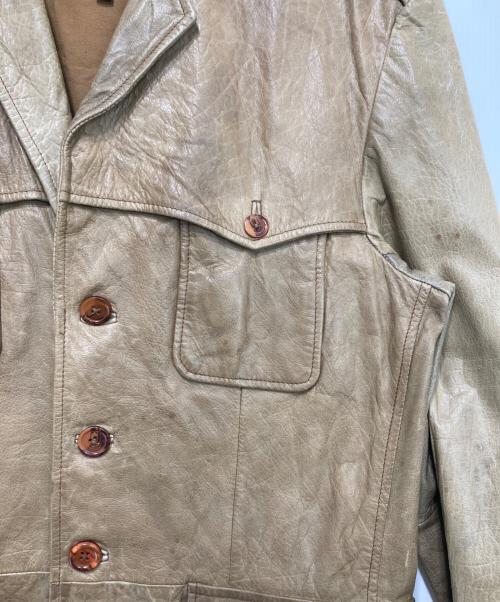 wilsons leather（ウィルソンズレザー）wilsons leather (ウィルソンズレザー) レザーミリタリージャケット ブラウン×ベージュ サイズ:Mの古着・服飾アイテム