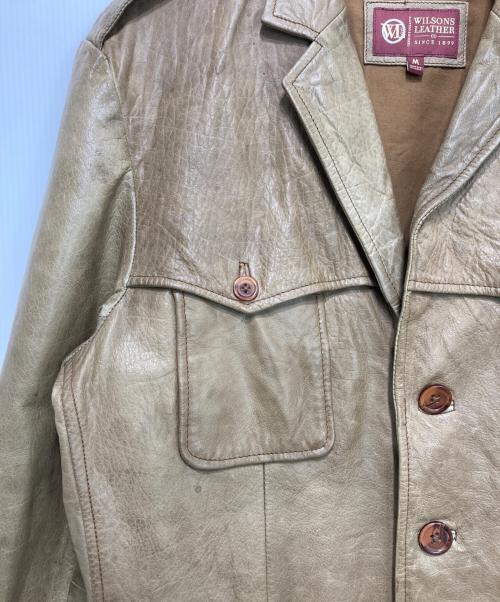 wilsons leather（ウィルソンズレザー）wilsons leather (ウィルソンズレザー) レザーミリタリージャケット ブラウン×ベージュ サイズ:Mの古着・服飾アイテム