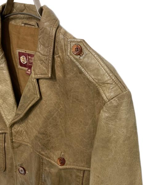 wilsons leather（ウィルソンズレザー）wilsons leather (ウィルソンズレザー) レザーミリタリージャケット ブラウン×ベージュ サイズ:Mの古着・服飾アイテム