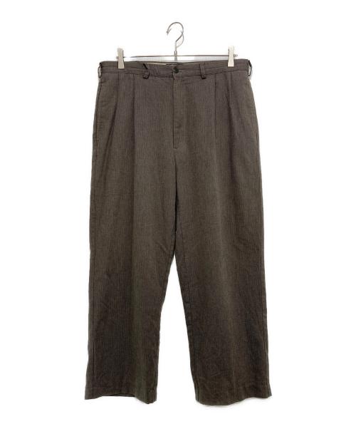 POLO RALPH LAUREN（ポロ・ラルフローレン）POLO RALPH LAUREN (ポロ・ラルフローレン) ヘリンボーン2タックコットンパンツ ブラウン サイズ:35の古着・服飾アイテム