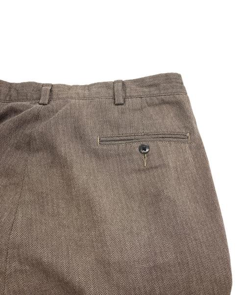 POLO RALPH LAUREN（ポロ・ラルフローレン）POLO RALPH LAUREN (ポロ・ラルフローレン) ヘリンボーン2タックコットンパンツ ブラウン サイズ:35の古着・服飾アイテム