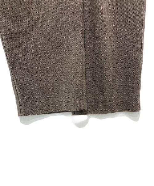 POLO RALPH LAUREN（ポロ・ラルフローレン）POLO RALPH LAUREN (ポロ・ラルフローレン) ヘリンボーン2タックコットンパンツ ブラウン サイズ:35の古着・服飾アイテム