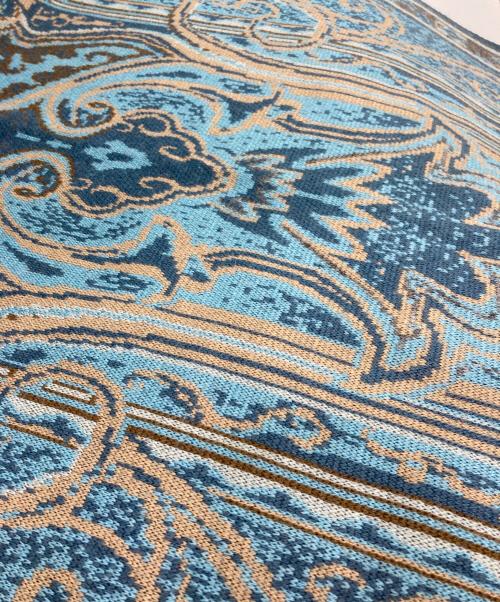 ETRO（エトロ）ETRO (エトロ) ペイズリーストール ブルーの古着・服飾アイテム