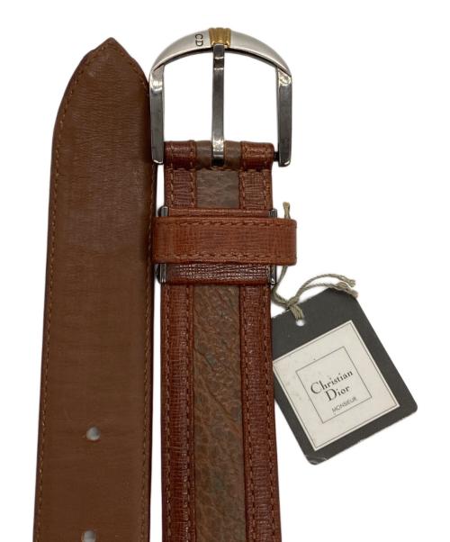 Christian Dior MONSIEUR（クリスチャンディオールムッシュ）Christian Dior MONSIEUR (クリスチャンディオールムッシュ) レザーベルト ブラウンの古着・服飾アイテム