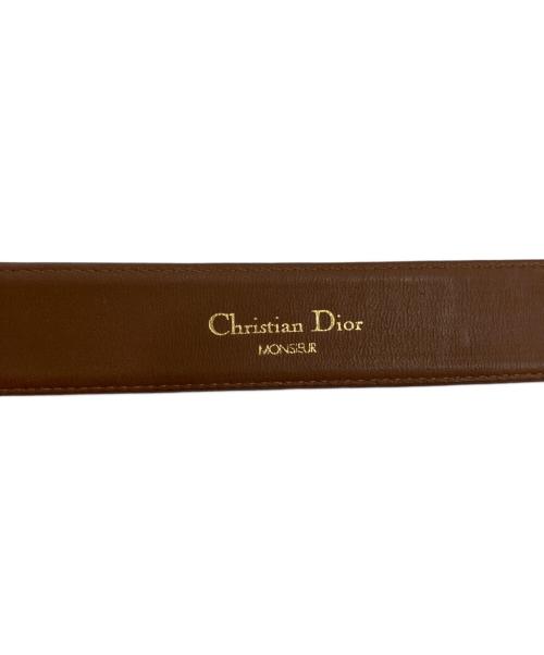 Christian Dior MONSIEUR（クリスチャンディオールムッシュ）Christian Dior MONSIEUR (クリスチャンディオールムッシュ) レザーベルト ブラウンの古着・服飾アイテム