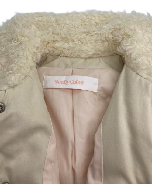 SEE BY CHLOE（シーバイクロエ）SEE BY CHLOE (シーバイクロエ) 切替ボア中綿ジャケット オフホワイト サイズ:SIZE 34の古着・服飾アイテム