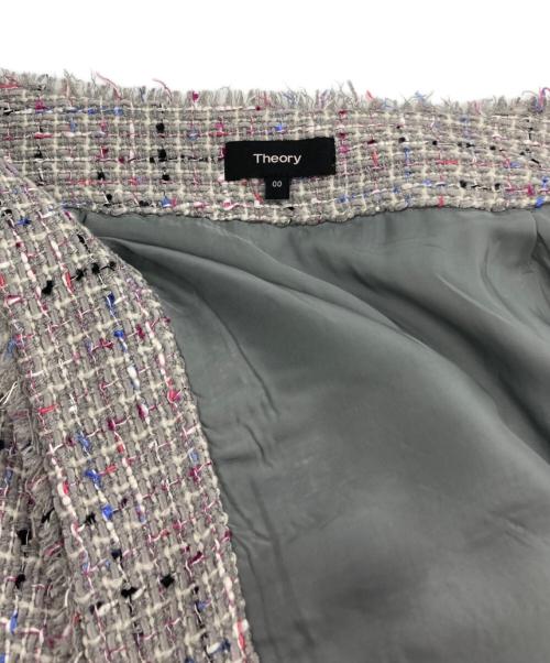 theory（セオリー）theory (セオリー) ツイードセットアップスカート グレー サイズ:00の古着・服飾アイテム