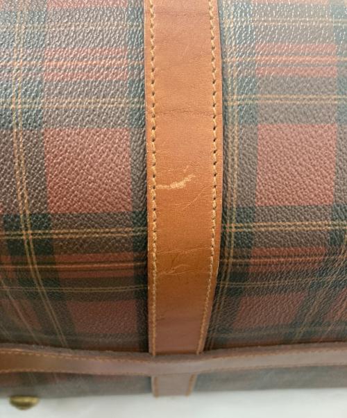 POLO RALPH LAUREN（ポロ・ラルフローレン）POLO RALPH LAUREN (ポロ・ラルフローレン) 2WAY タータンチェック ボストンバッグ ブラウン×ブラックの古着・服飾アイテム