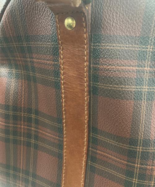 POLO RALPH LAUREN（ポロ・ラルフローレン）POLO RALPH LAUREN (ポロ・ラルフローレン) 2WAY タータンチェック ボストンバッグ ブラウン×ブラックの古着・服飾アイテム