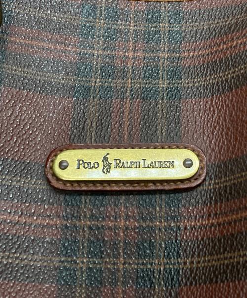 POLO RALPH LAUREN（ポロ・ラルフローレン）POLO RALPH LAUREN (ポロ・ラルフローレン) 2WAY タータンチェック ボストンバッグ ブラウン×ブラックの古着・服飾アイテム