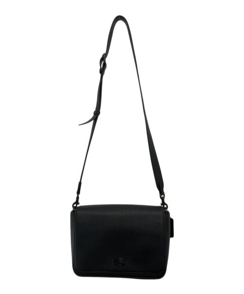 COACH（コーチ）COACH (コーチ) レザーメッセンジャーバッグ ブラックの古着・服飾アイテム