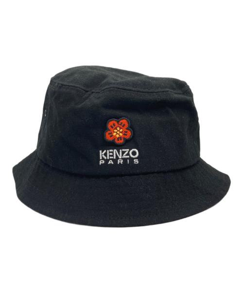 KENZO（ケンゾー）KENZO (ケンゾー) BOKE FLOWER キャンバス バケットハット ブラックの古着・服飾アイテム