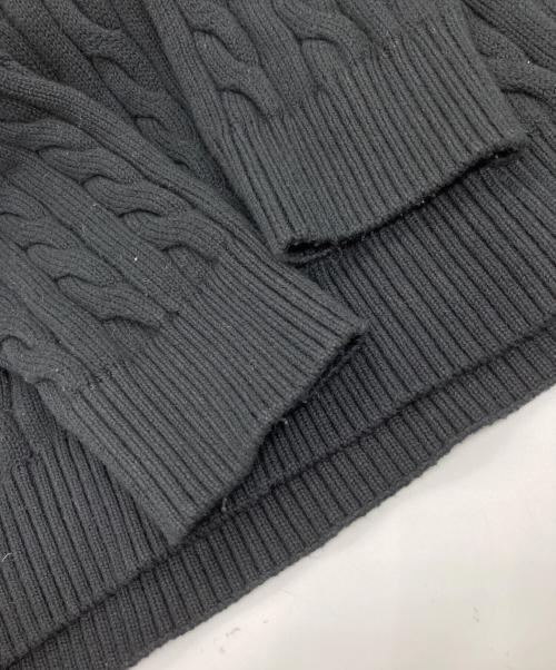 POLO RALPH LAUREN（ポロ・ラルフローレン）POLO RALPH LAUREN (ポロ・ラルフローレン) ポニー刺繍 ケーブルハーフジップコットンニット ブラック サイズ:Lの古着・服飾アイテム