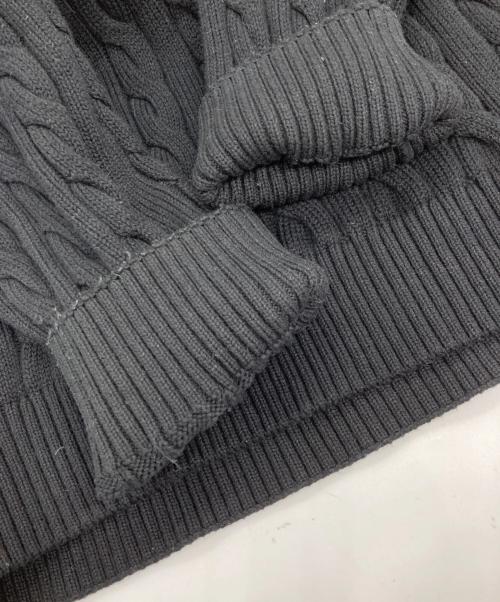 POLO RALPH LAUREN（ポロ・ラルフローレン）POLO RALPH LAUREN (ポロ・ラルフローレン) ポニー刺繍 ケーブルハーフジップコットンニット ブラック サイズ:Lの古着・服飾アイテム