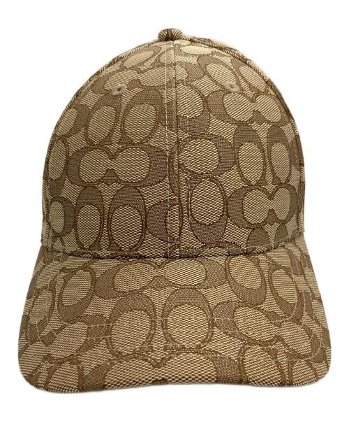 COACH（コーチ）COACH (コーチ) シグネチャー ベースボールキャップ ベージュ×ブラウンの古着・服飾アイテム
