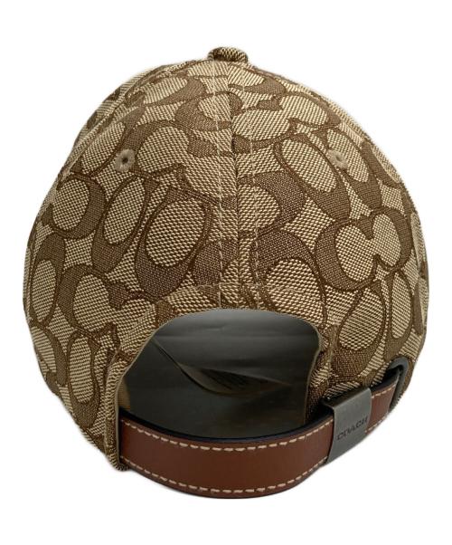 COACH（コーチ）COACH (コーチ) シグネチャー ベースボールキャップ ベージュ×ブラウンの古着・服飾アイテム