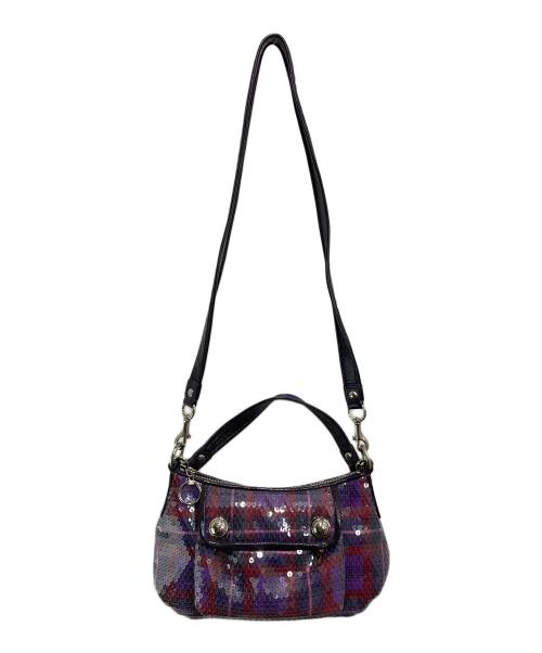 COACH POPPY（コーチポピー）COACH POPPY (コーチポピー) スパンコール ワンショルダーバッグ ピンク×パープルの古着・服飾アイテム