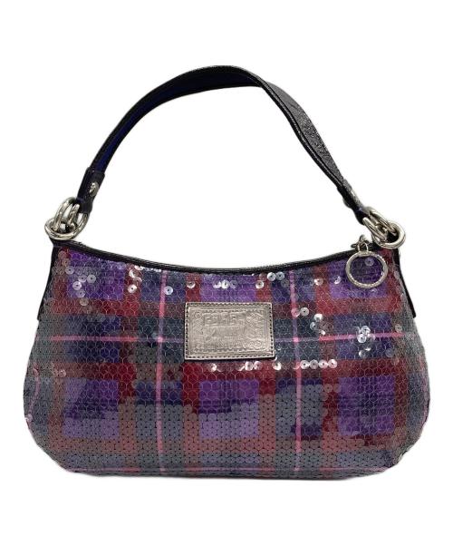 COACH POPPY（コーチポピー）COACH POPPY (コーチポピー) スパンコール ワンショルダーバッグ ピンク×パープルの古着・服飾アイテム