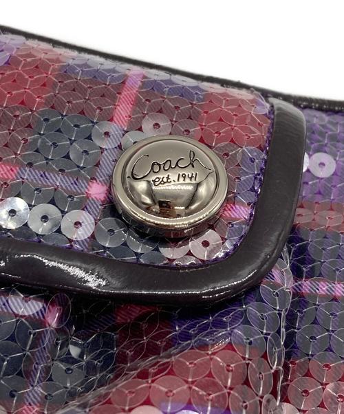 COACH POPPY（コーチポピー）COACH POPPY (コーチポピー) スパンコール ワンショルダーバッグ ピンク×パープルの古着・服飾アイテム