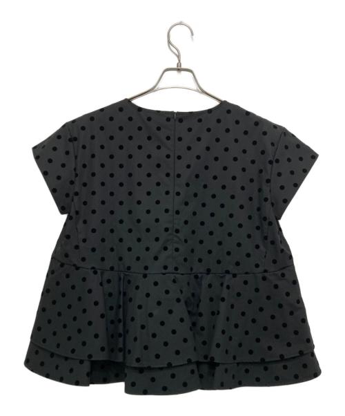 YORI（ヨリ）YORI (ヨリ) 半袖ドットブラウス ブラック サイズ:38の古着・服飾アイテム