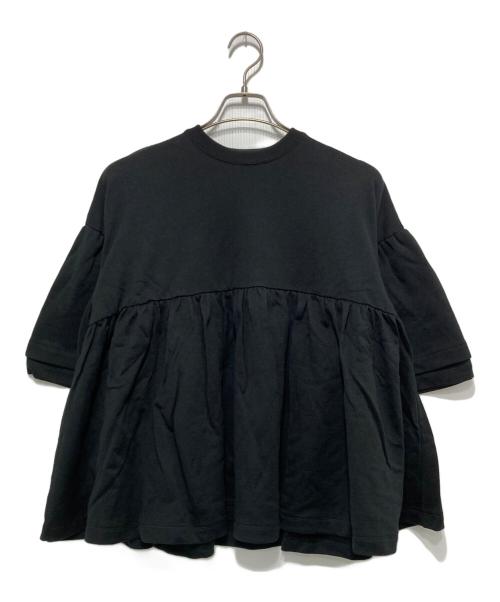 YORI（ヨリ）YORI (ヨリ) ダブルフリル ギャザー スウェット ブラック サイズ:FREEの古着・服飾アイテム