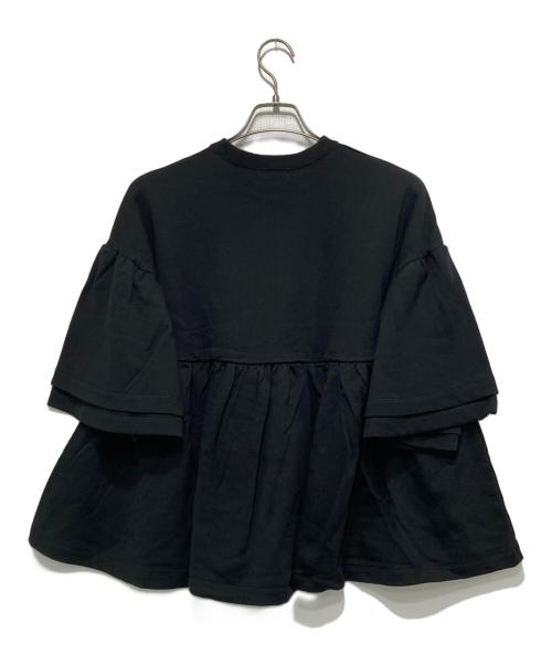 YORI（ヨリ）YORI (ヨリ) ダブルフリル ギャザー スウェット ブラック サイズ:FREEの古着・服飾アイテム