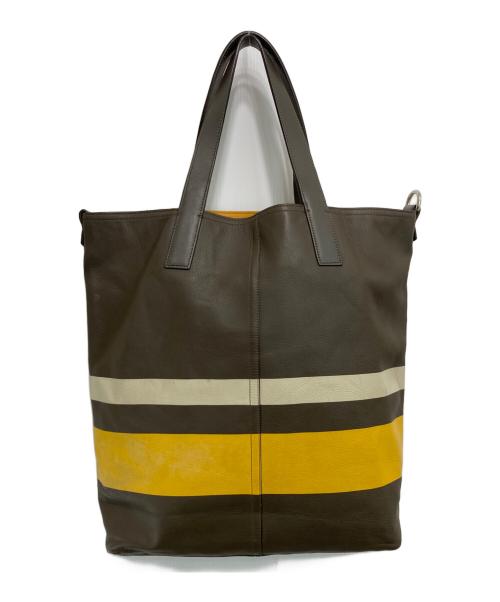COACH（コーチ）COACH (コーチ) ヴァリケイテッド リバーシブルトートバッグ マスタード×グレーの古着・服飾アイテム