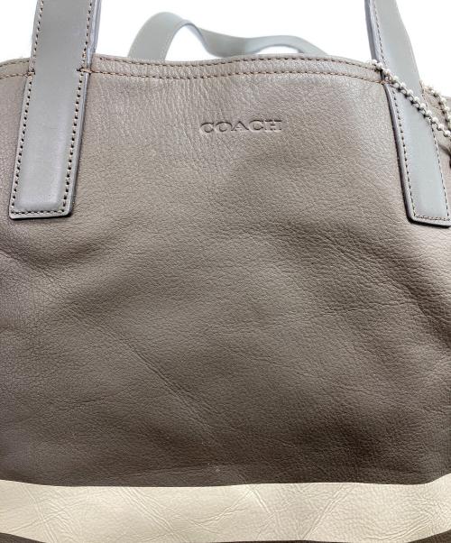 COACH（コーチ）COACH (コーチ) ヴァリケイテッド リバーシブルトートバッグ マスタード×グレーの古着・服飾アイテム