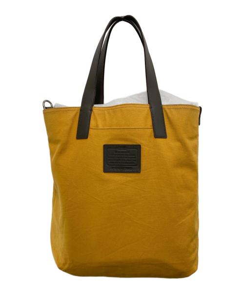 COACH（コーチ）COACH (コーチ) ヴァリケイテッド リバーシブルトートバッグ マスタード×グレーの古着・服飾アイテム