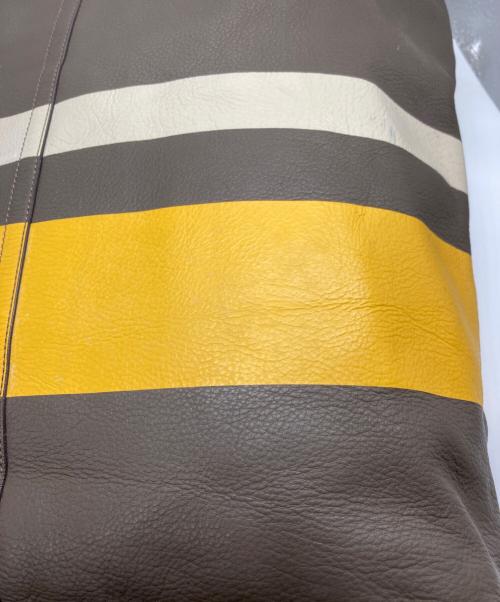 COACH（コーチ）COACH (コーチ) ヴァリケイテッド リバーシブルトートバッグ マスタード×グレーの古着・服飾アイテム