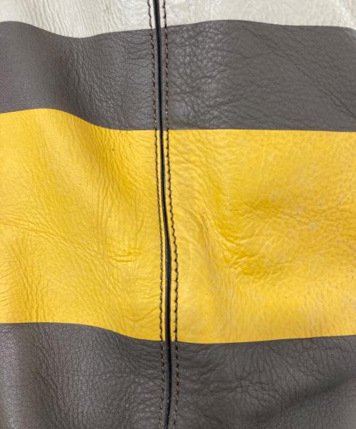 COACH（コーチ）COACH (コーチ) ヴァリケイテッド リバーシブルトートバッグ マスタード×グレーの古着・服飾アイテム