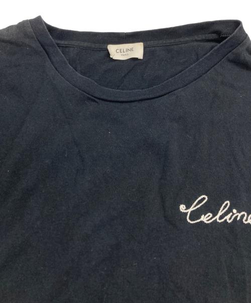 CELINE（セリーヌ）CELINE (セリーヌ) チェーンステッチロゴ Tシャツ ブラック サイズ:Mの古着・服飾アイテム
