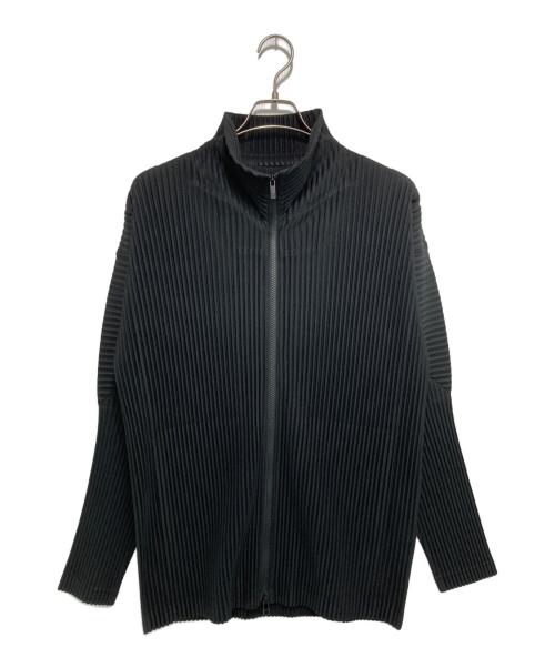 HOMME PLISSE ISSEY MIYAKE（オム プリッセ イッセイ ミヤケ）HOMME PLISSE ISSEY MIYAKE (オム プリッセ イッセイ ミヤケ) BASICS プリーツジップアップジャケット ブラック サイズ:4の古着・服飾アイテム